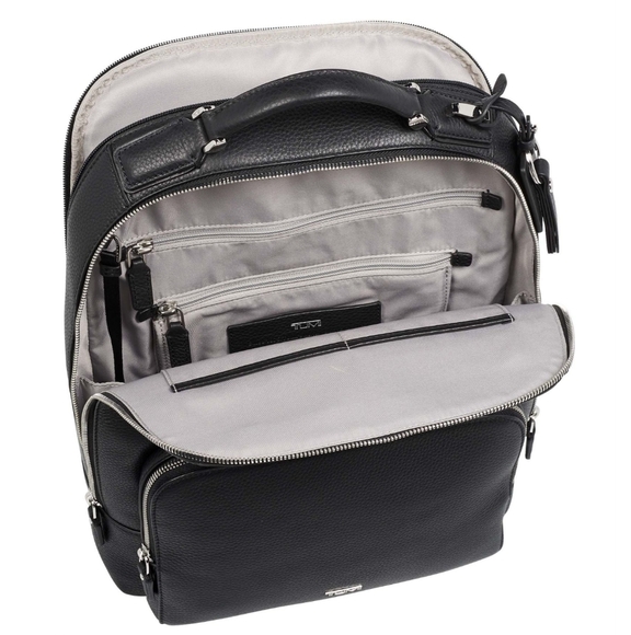 Tumi Stanton Gail Black Leather Backpack with Silver-tone Hardware - Picture 5 of 13